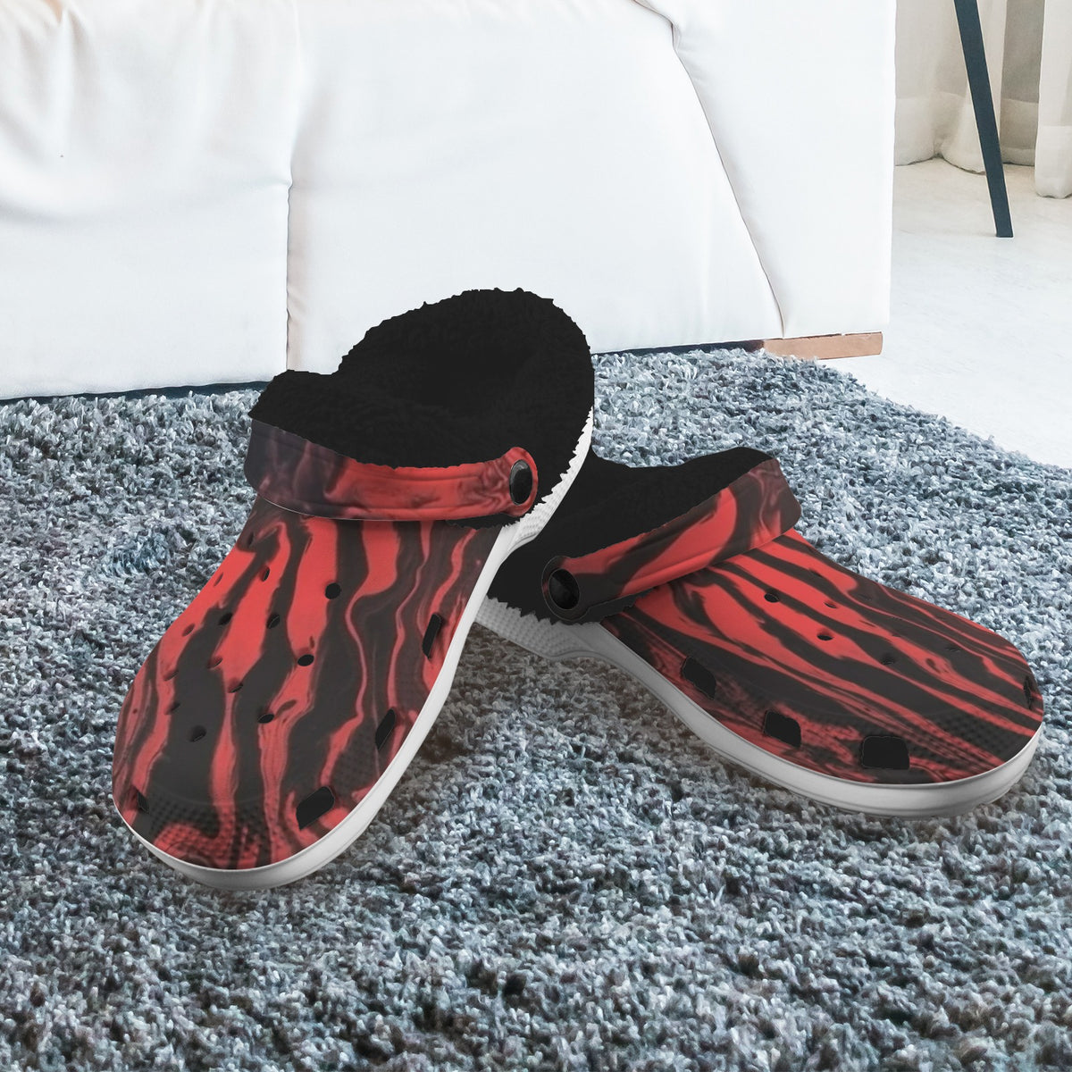 Midnight Ember Fleece-Lined Clogs