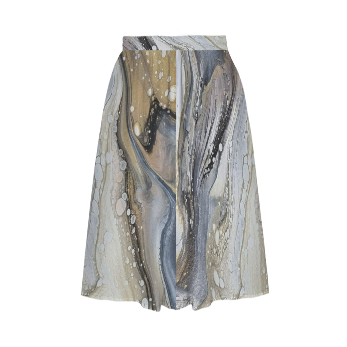 Pearl Oysterr Elastic Waist Pocket Midi Skirt