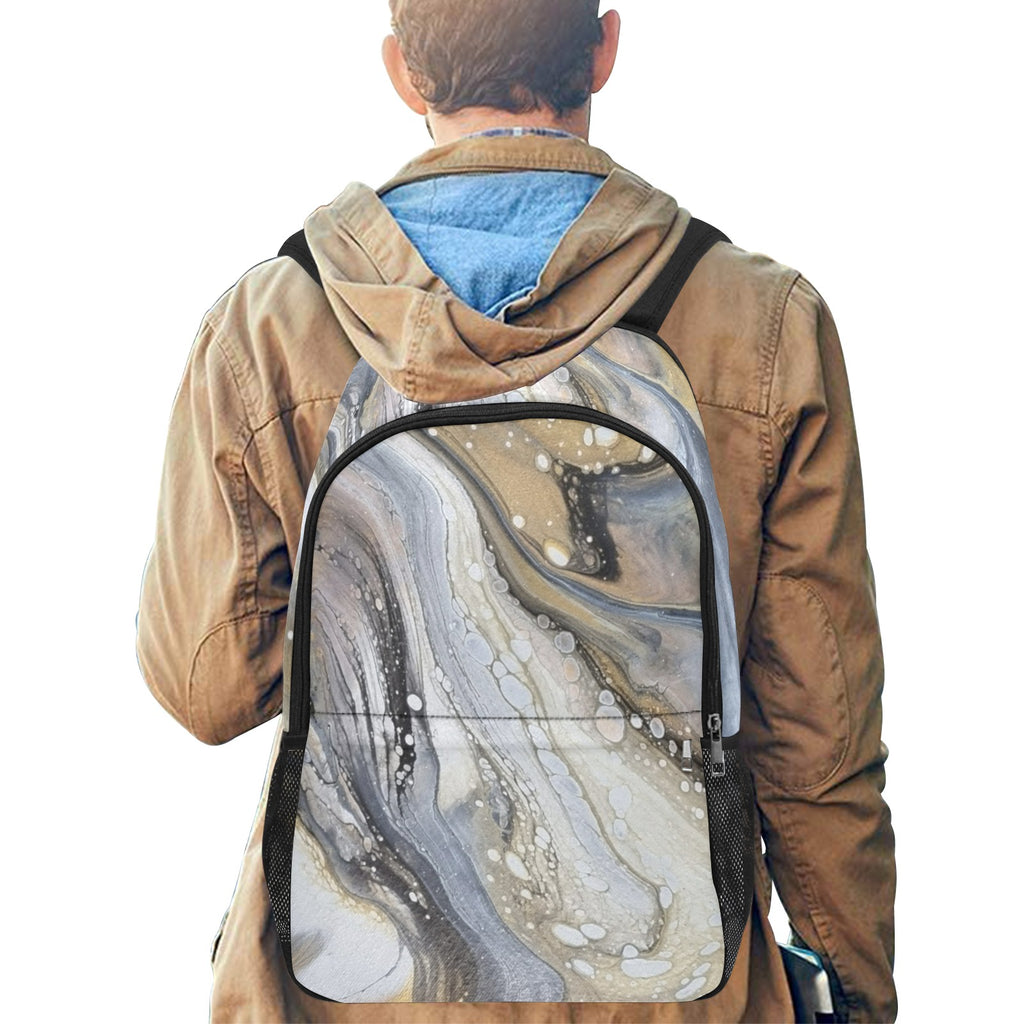 Oyster Drift Backpack Fabric Backpack with Side Mesh Pockets (Model 1659)
