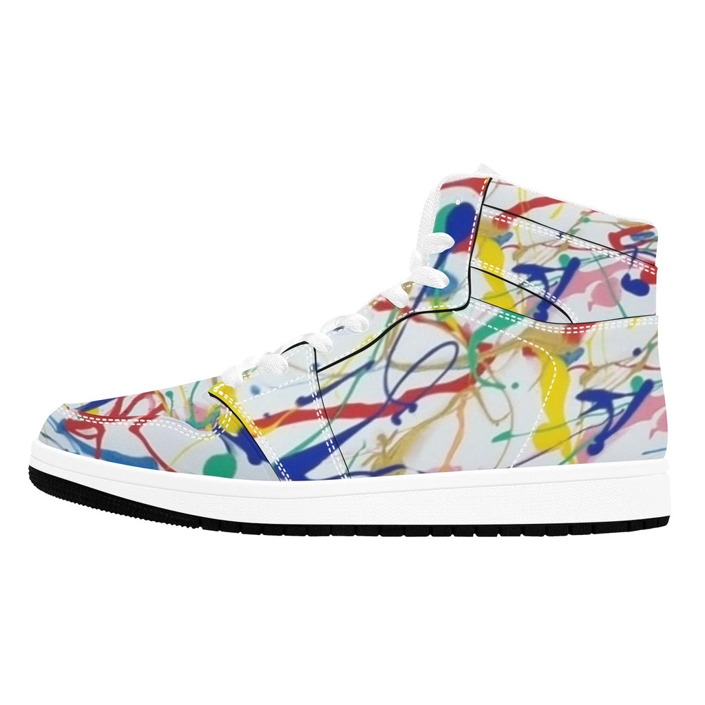 Paint Explosion Men's High Top Sneakers (Model 20042)