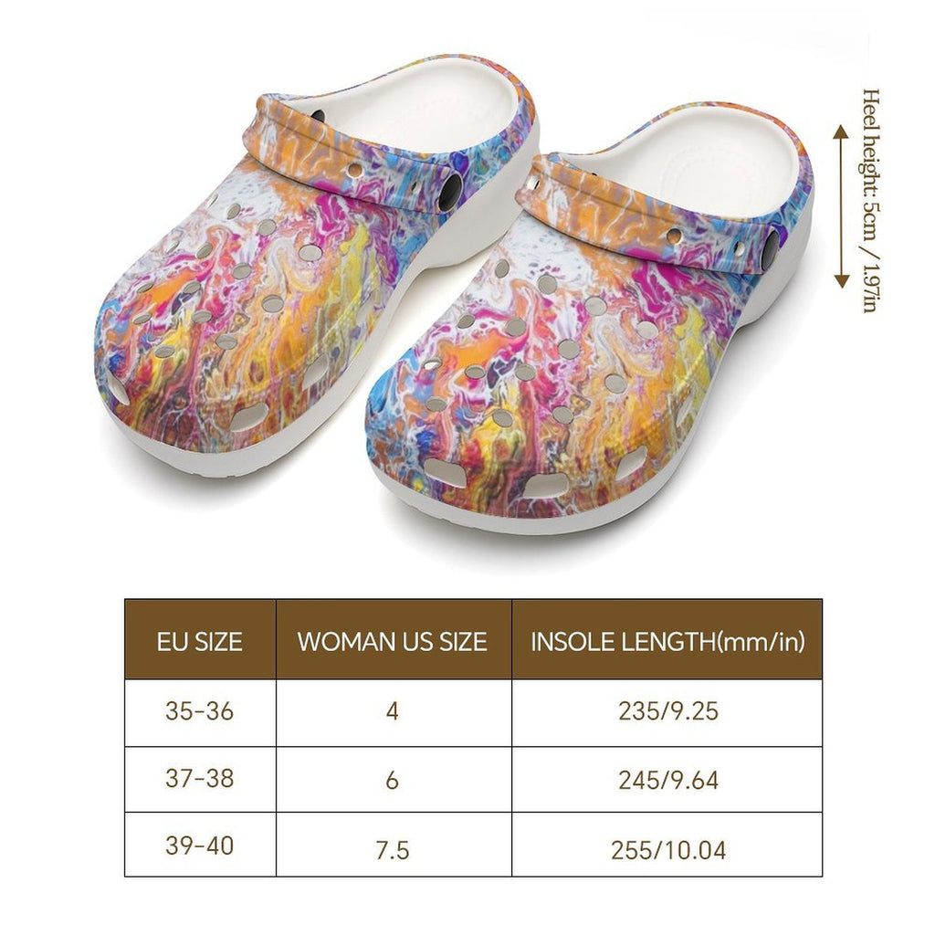 Paint Splash Women’s Raised-Heel Clogs