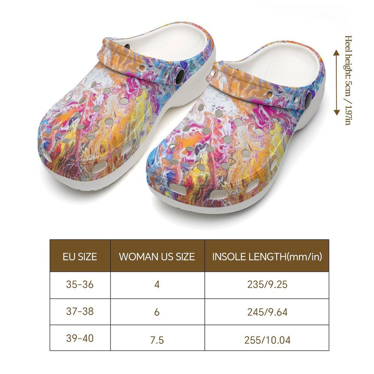 Paint Splash Women’s Raised-Heel Clogs