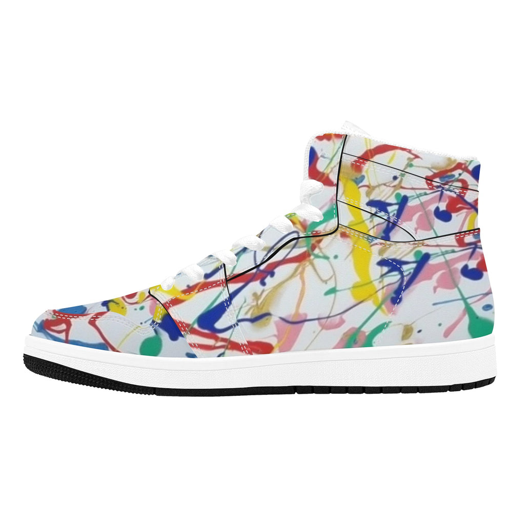 Paint Explosion Men's High Top Sneakers (Model 20042)