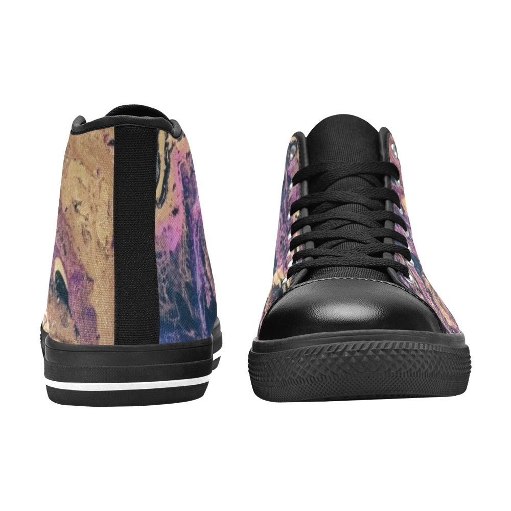 Volcano Explosion Women's High Top Canvas Shoes