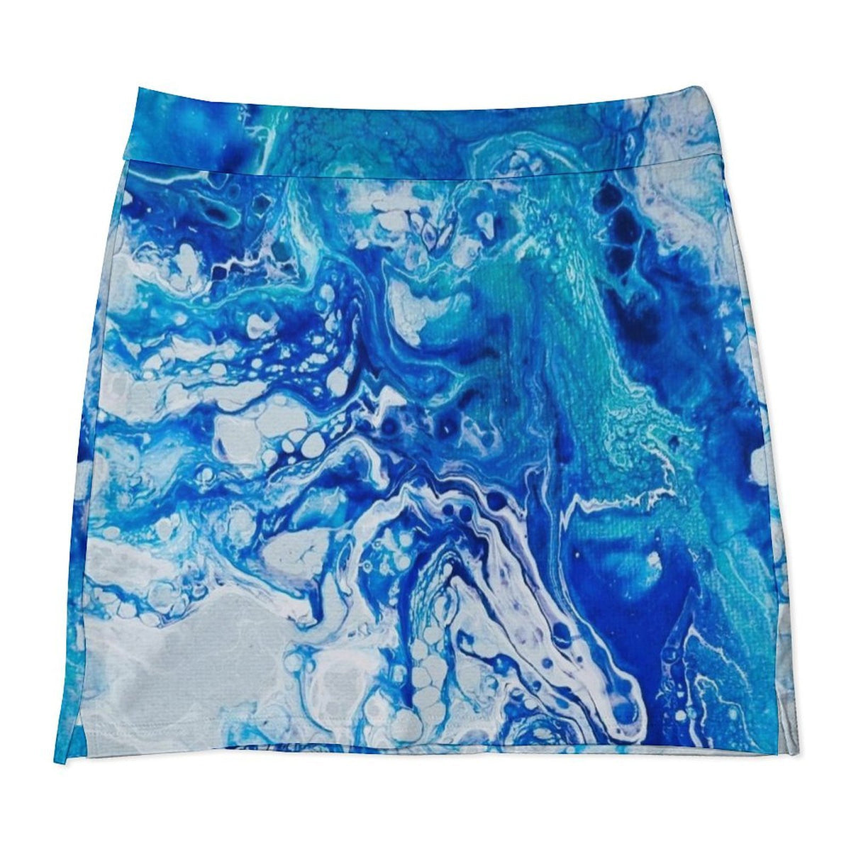 Blue Water Anti-Emptied A-Line Skirt with Pocket