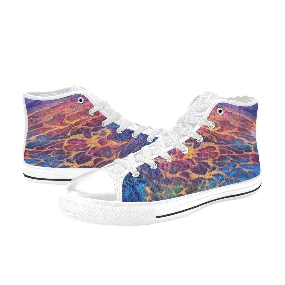 Volcano Dawn Women's High Top Canvas Shoes