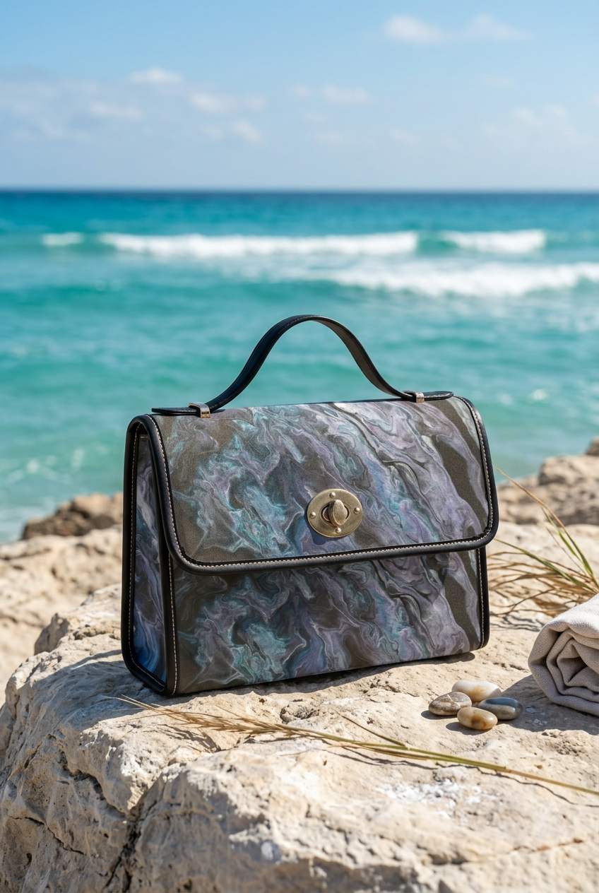 Marble Wash bag coastal rocks