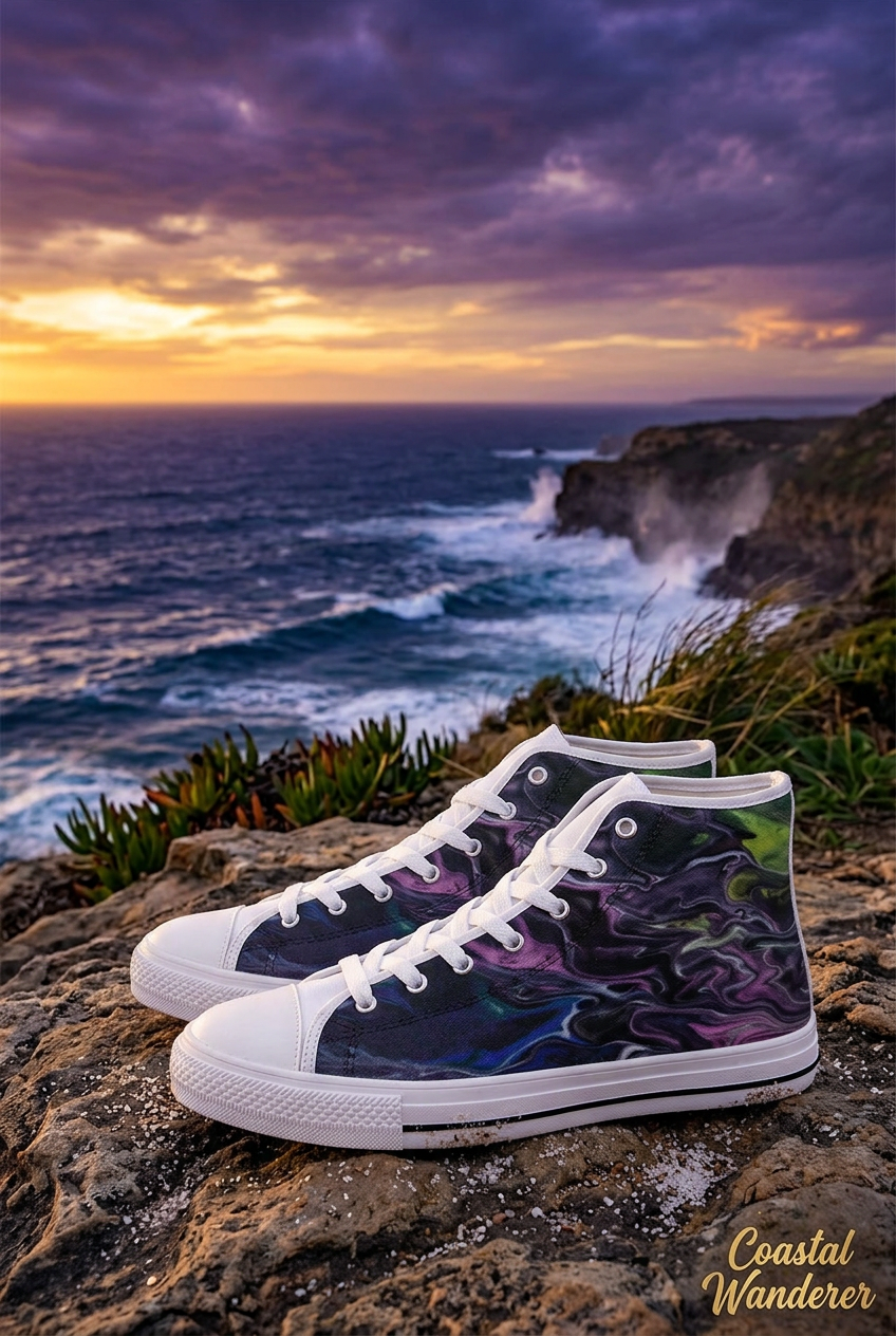 Violet Dream sneakers coastal headland sunset